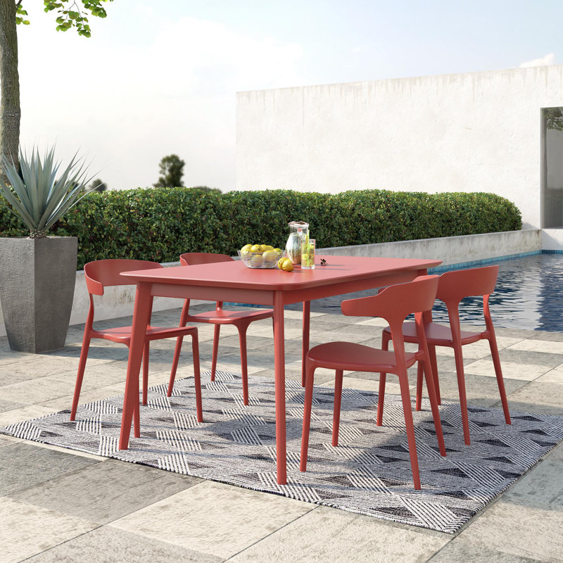 Novogratz Felix Outdoor Stackable Dining Side Chair with Cushion